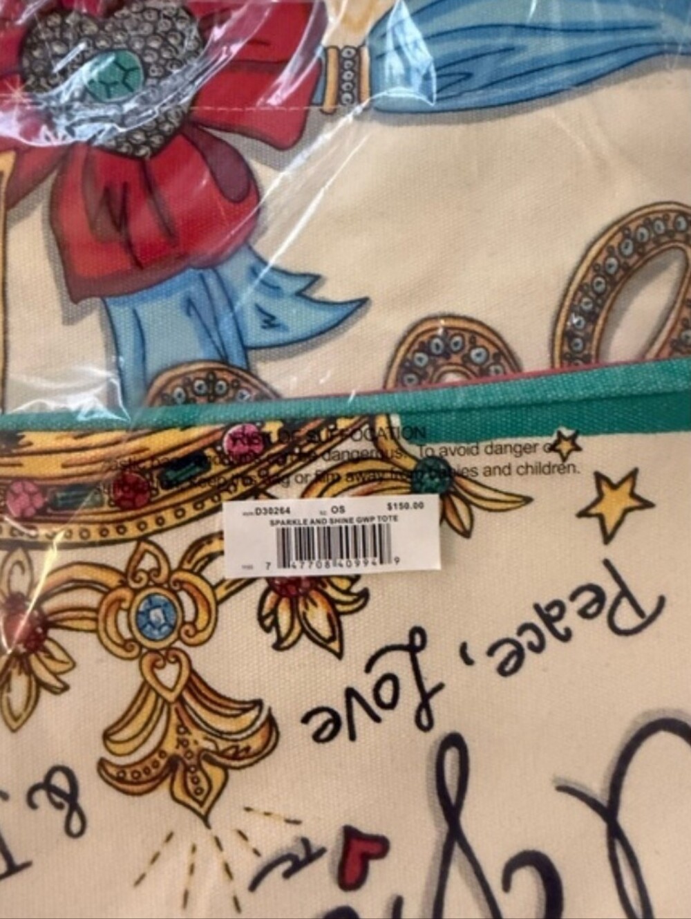 Brighton Sparkle & Shine Tom Clancy Canvas Bright Graphic Print NWT $150 - Picture 10 of 13